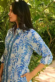 Lamu Shirt Dress - Blue