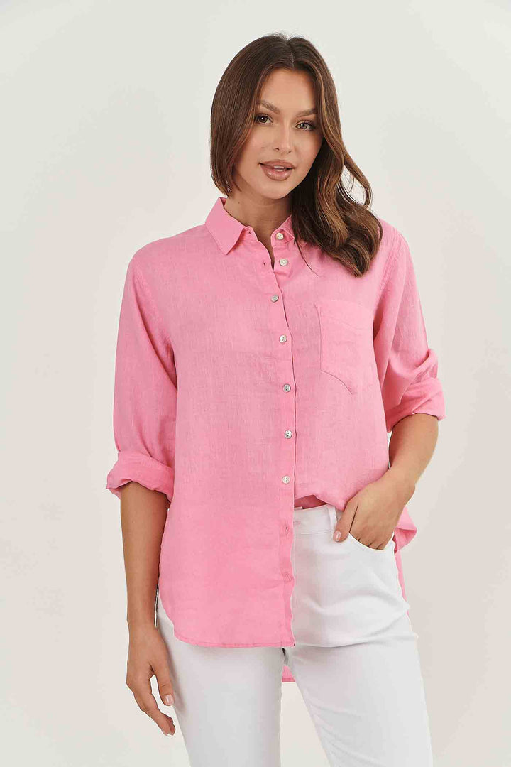 Enveloppe Linen Shirt - Rose