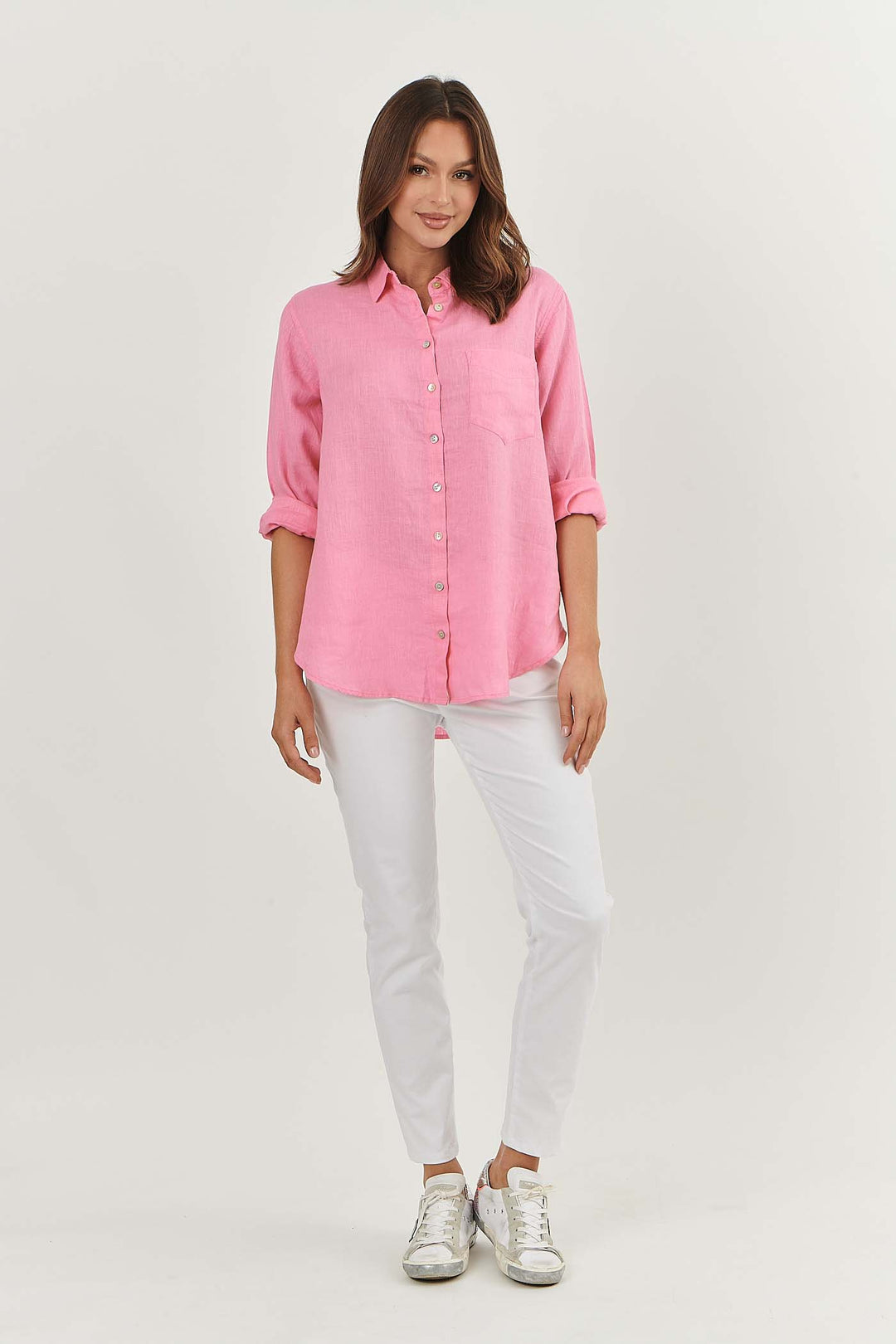 Enveloppe Linen Shirt - Rose