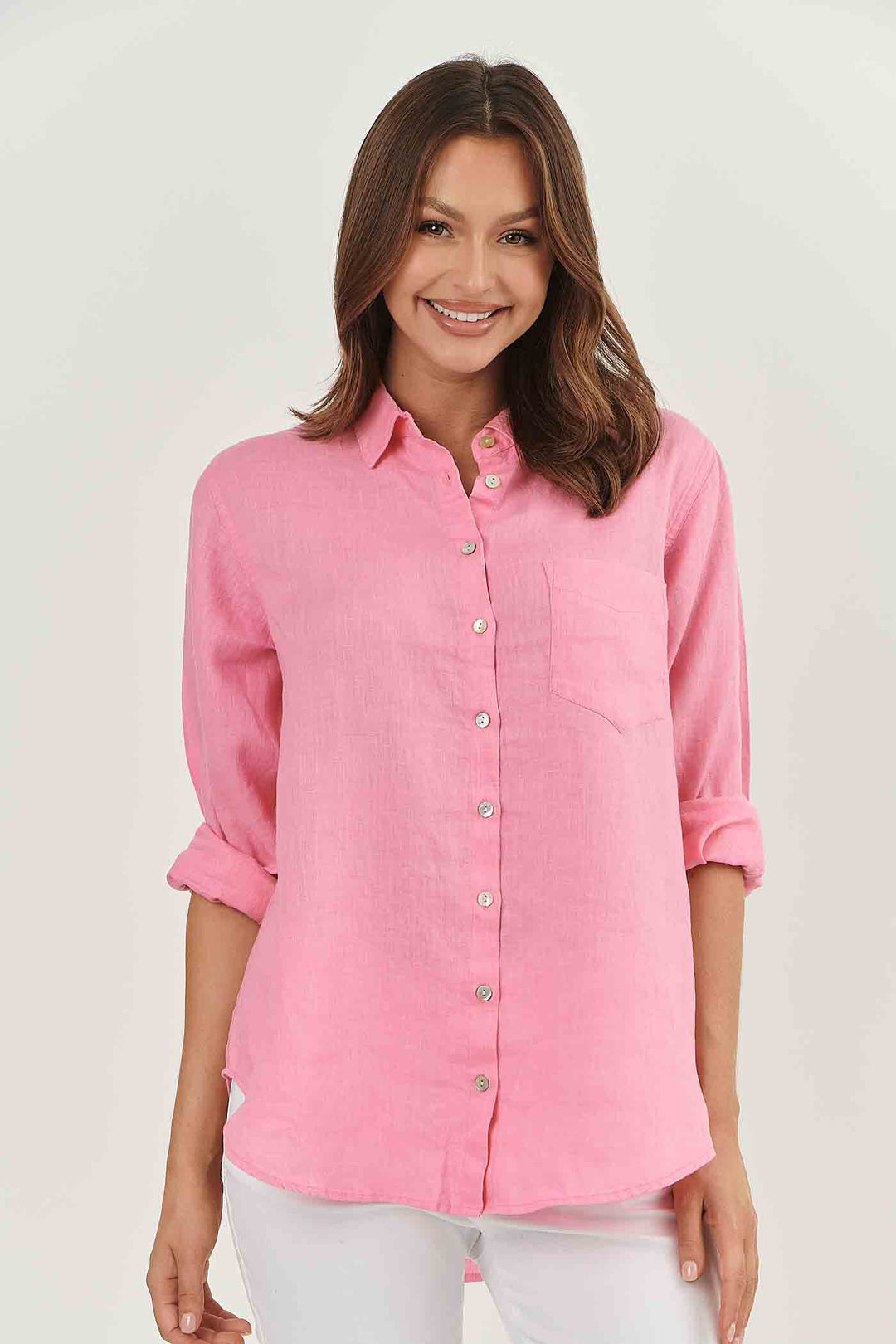 Enveloppe Linen Shirt - Rose