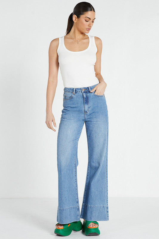 Flared Jean - Light Blue Wash Denim