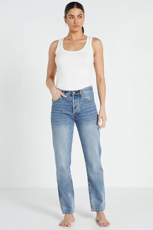 Slim Mum Jean - Vintage Blue