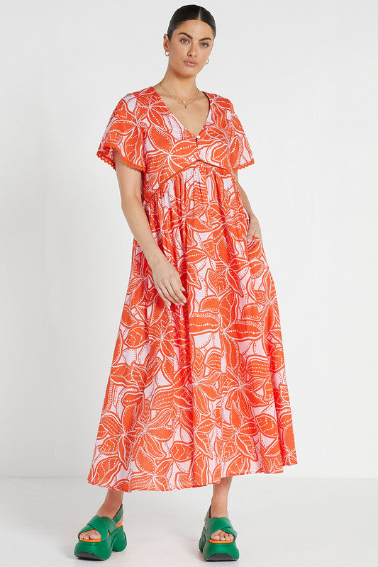 Fixed Bodice Maxi Dress - Ukiyo Botanic