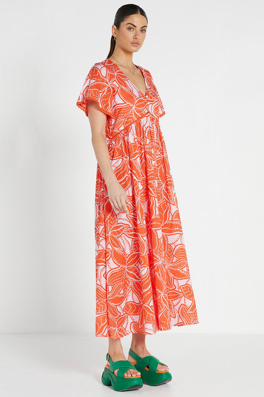 Fixed Bodice Maxi Dress - Ukiyo Botanic