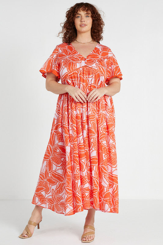 Fixed Bodice Maxi Dress - Ukiyo Botanic