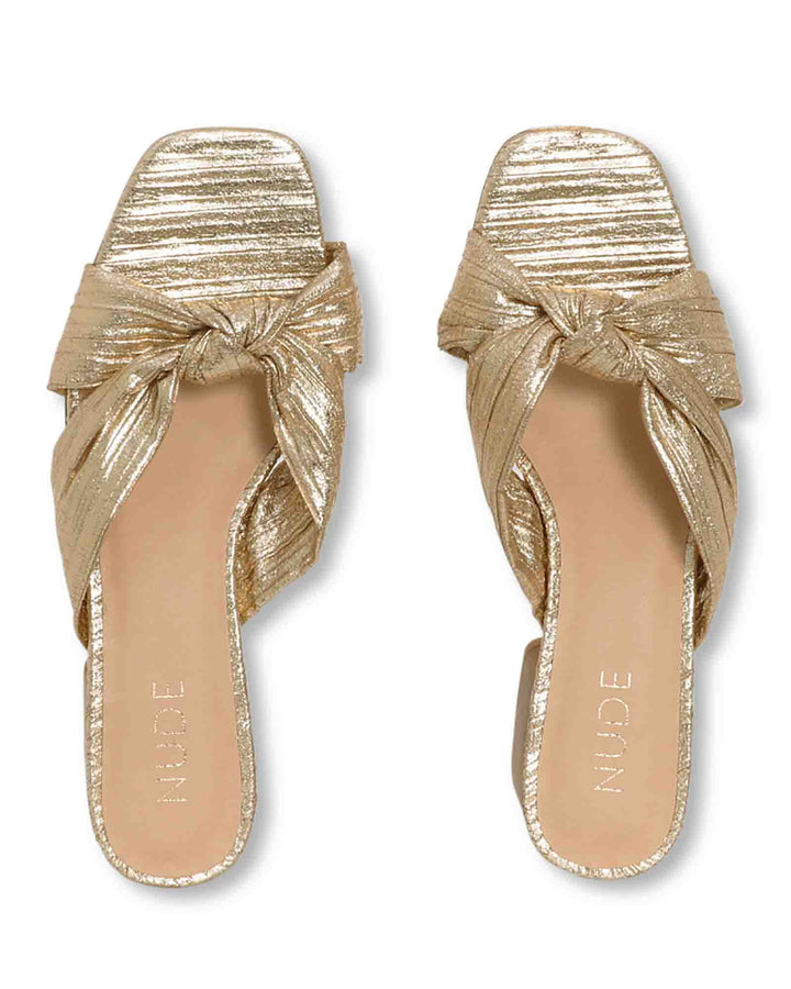 Nude Footwear Georgie Low Heel - Gold