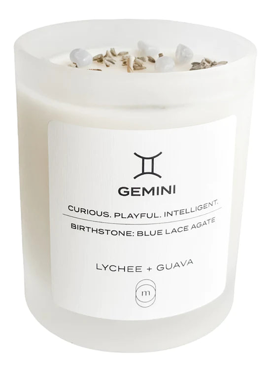 Zodiac Series Crystal Infused Candle - Gemini