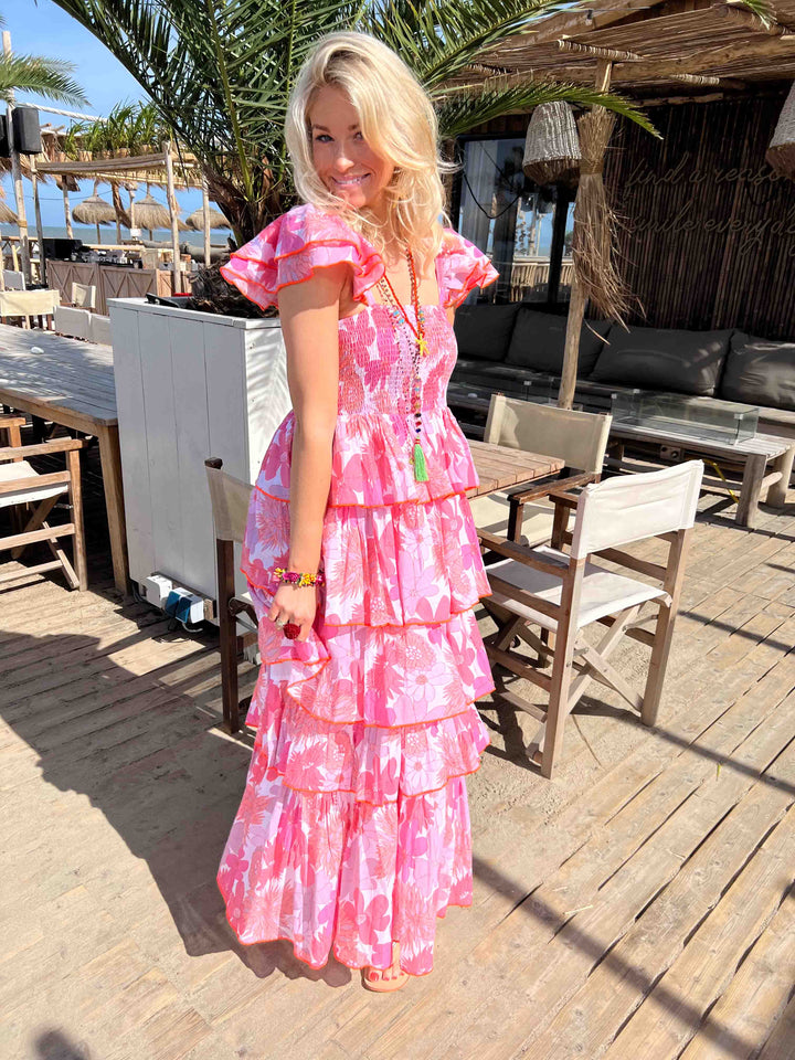 Place Du Soleil Tiered Maxi Dress 115 - Floral