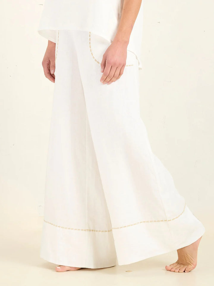 Linear Palazzo Pant - Ivory