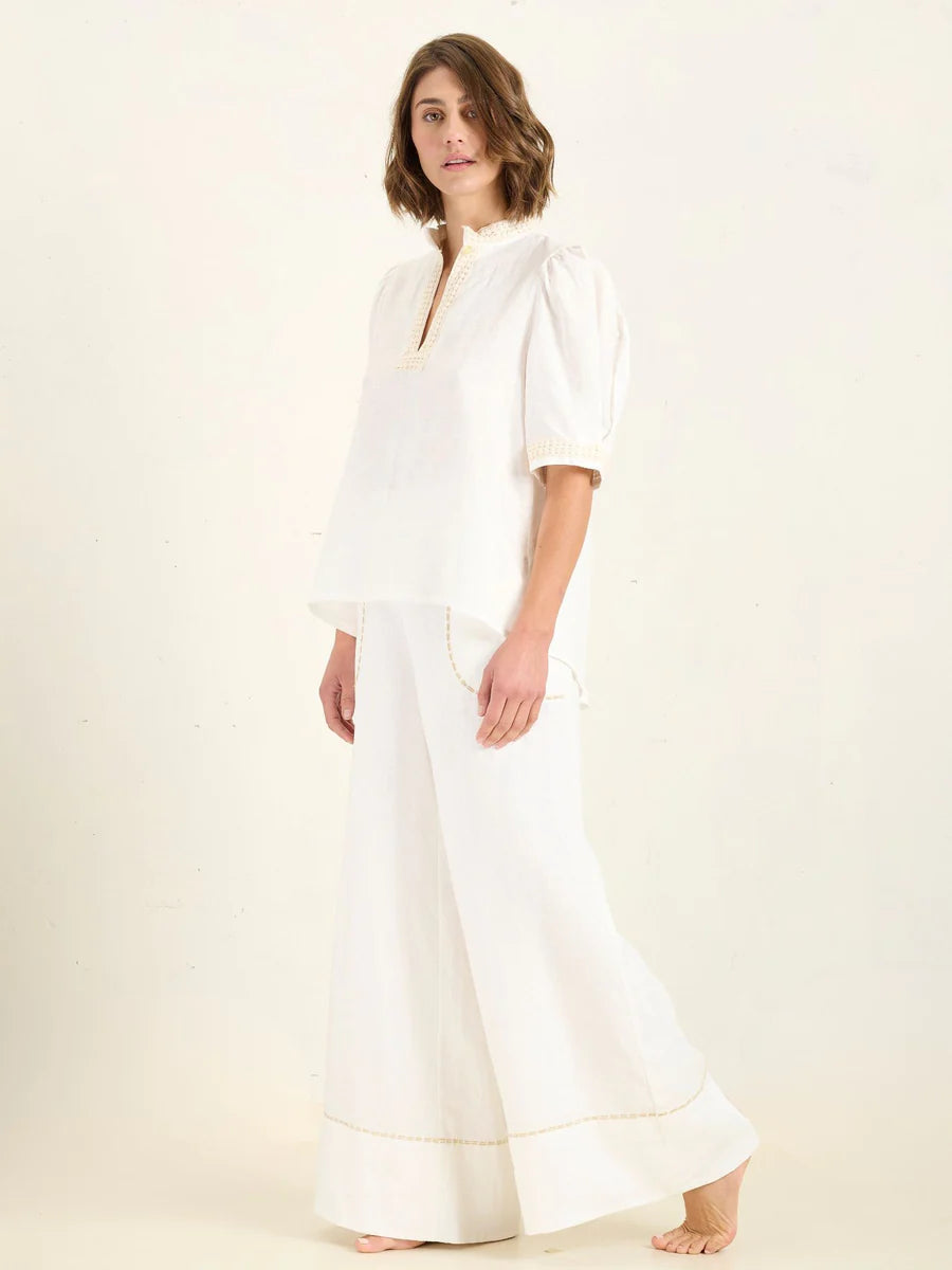 Linear Palazzo Pant - Ivory