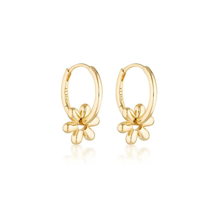 Daisy Huggie Hoop Earrings - Gold