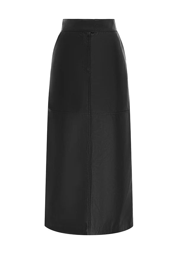 Maria Leather Skirt - Black