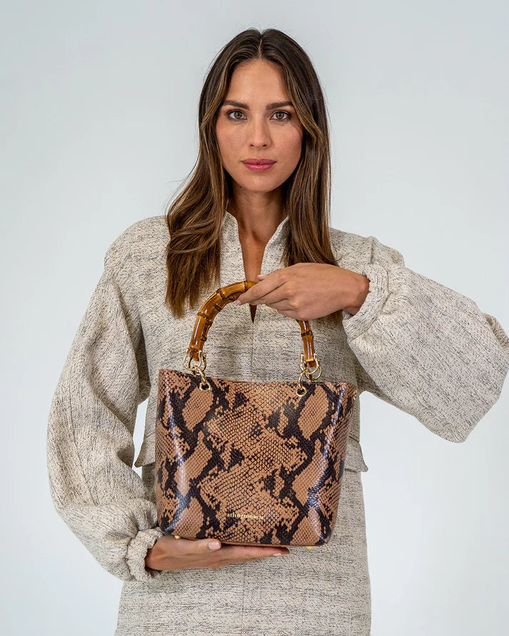 Maya Tote - Caramel Python