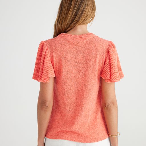 Manderly Knit Top - Mandarin Marle