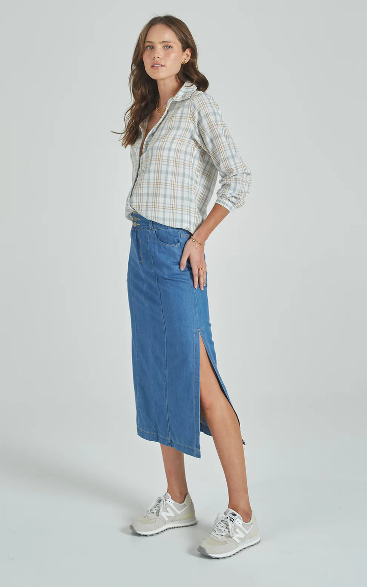 Mona Rodeo Blue Tencel Skirt