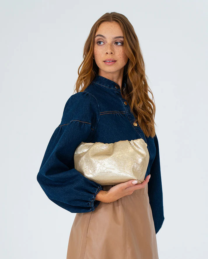 Monty Crossbody - Light Gold Crinkle