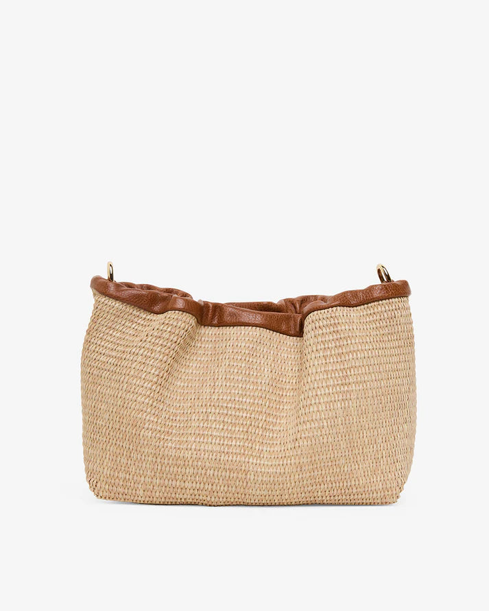 Monty Crossbody - Tan Pebble w/ Natural Weave