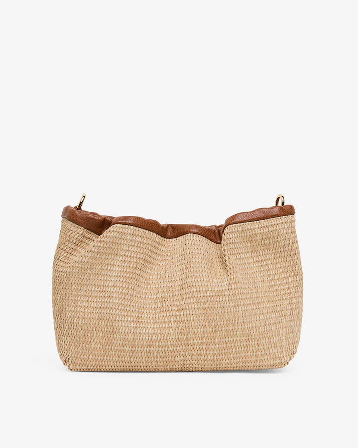 Monty Crossbody - Tan Pebble w/ Natural Weave