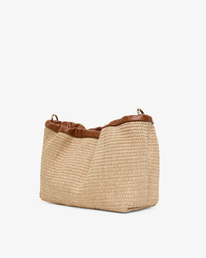 Monty Crossbody - Tan Pebble w/ Natural Weave