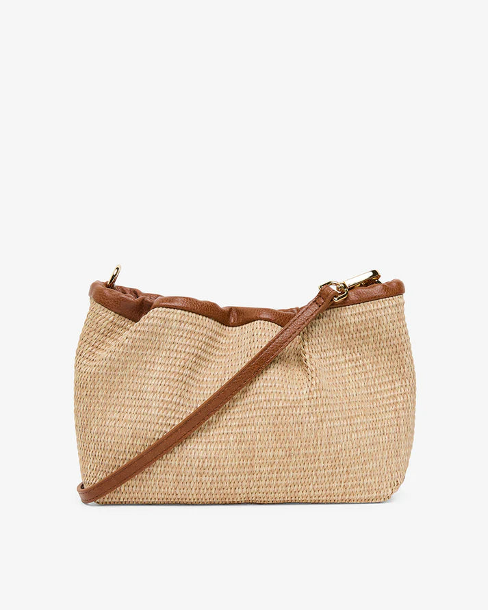 Monty Crossbody - Tan Pebble w/ Natural Weave