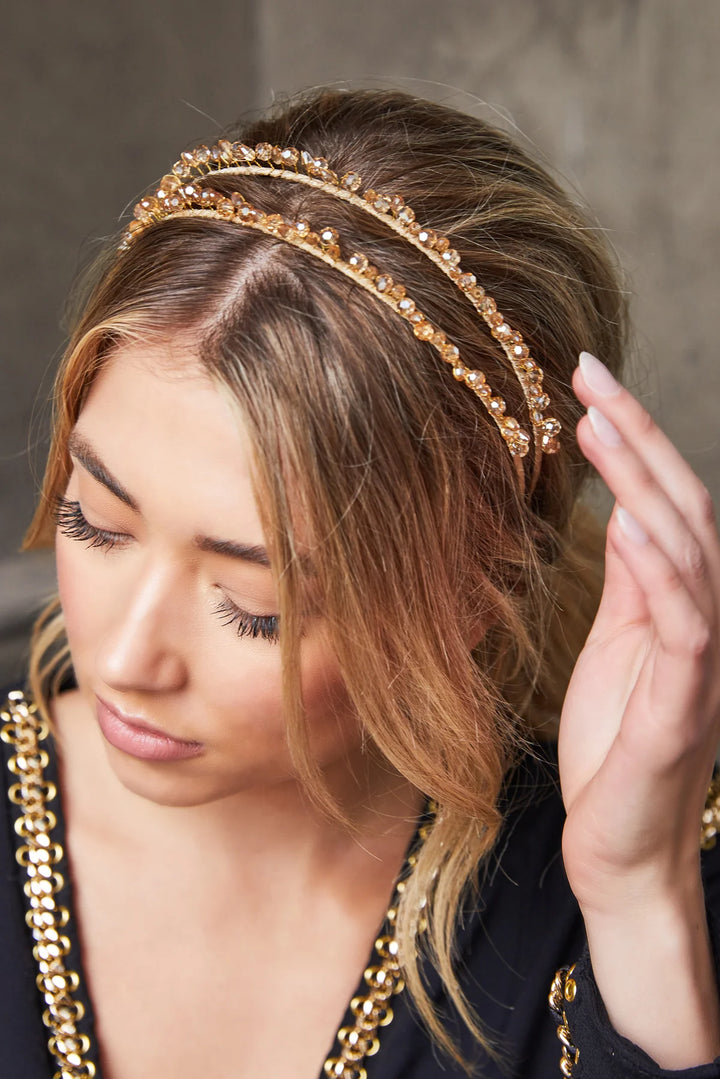 Crystal Headpiece - Gold