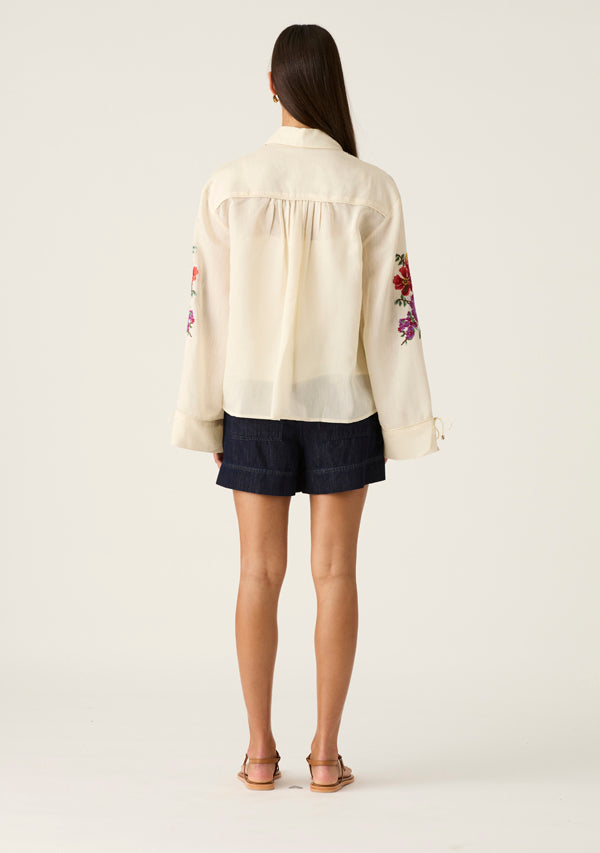 Frida Embroidery Shirt - Ivory