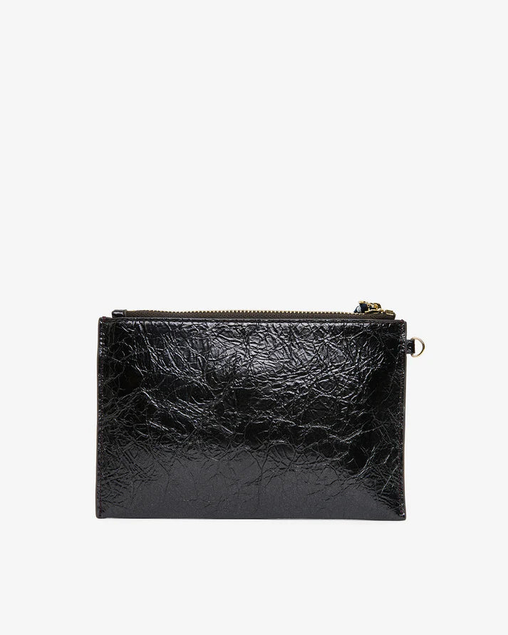 New York Coin Purse - Charcoal Crinkle