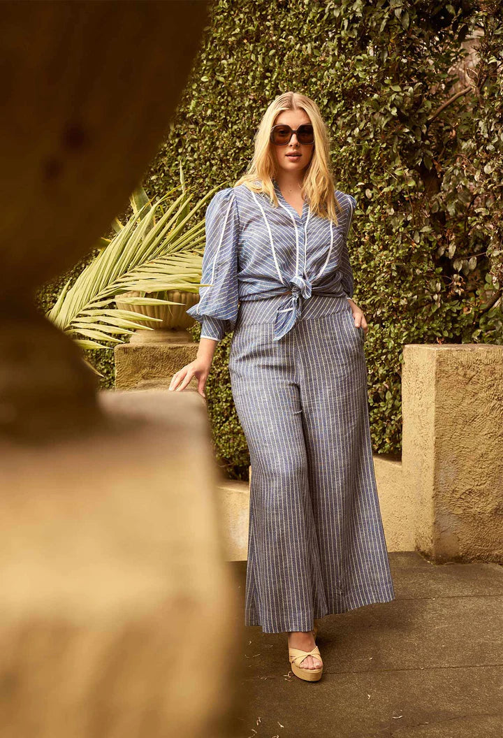 Panama Wide Leg Pant - Del Mar Stripe