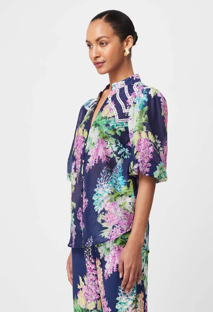 Bahia Top - Navy Wisteria