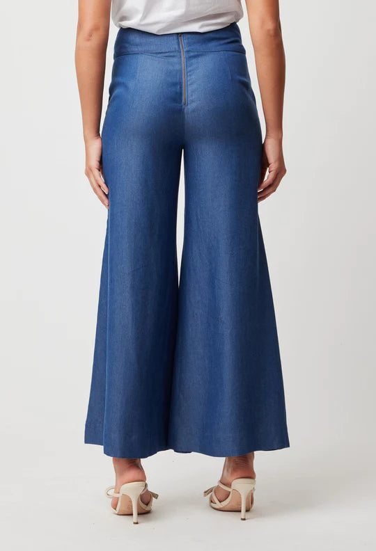 Panama Wide Leg Pant - Dark Denim