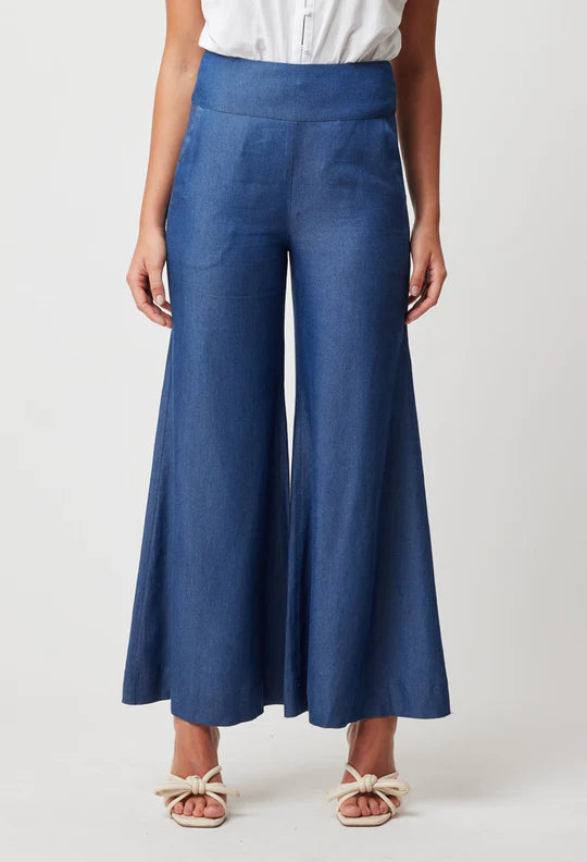 Panama Wide Leg Pant - Dark Denim