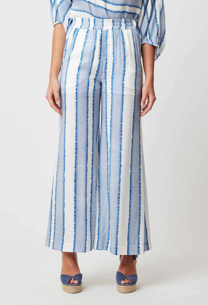 Positano Wide Leg Pant - Sorrento Stripe