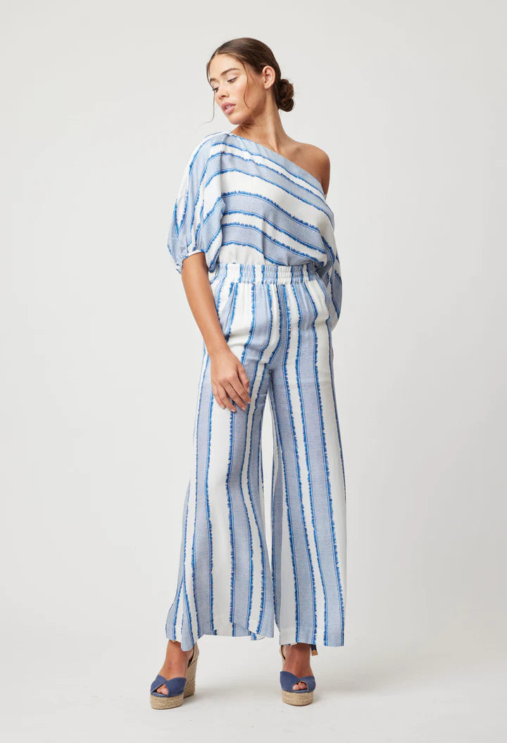 Positano Wide Leg Pant - Sorrento Stripe