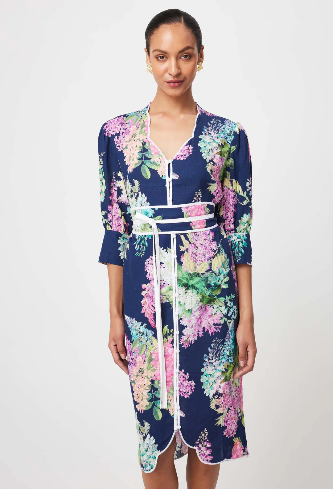 Augustine Dress - Navy Wisteria