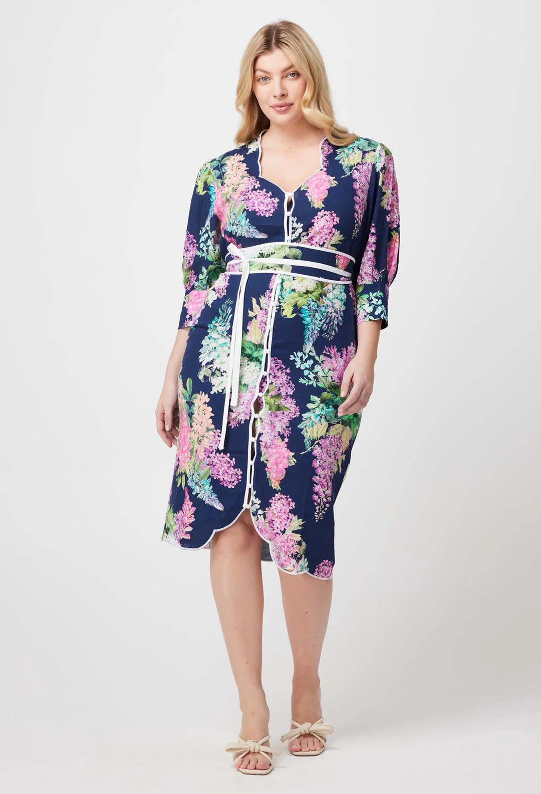 Augustine Dress - Navy Wisteria