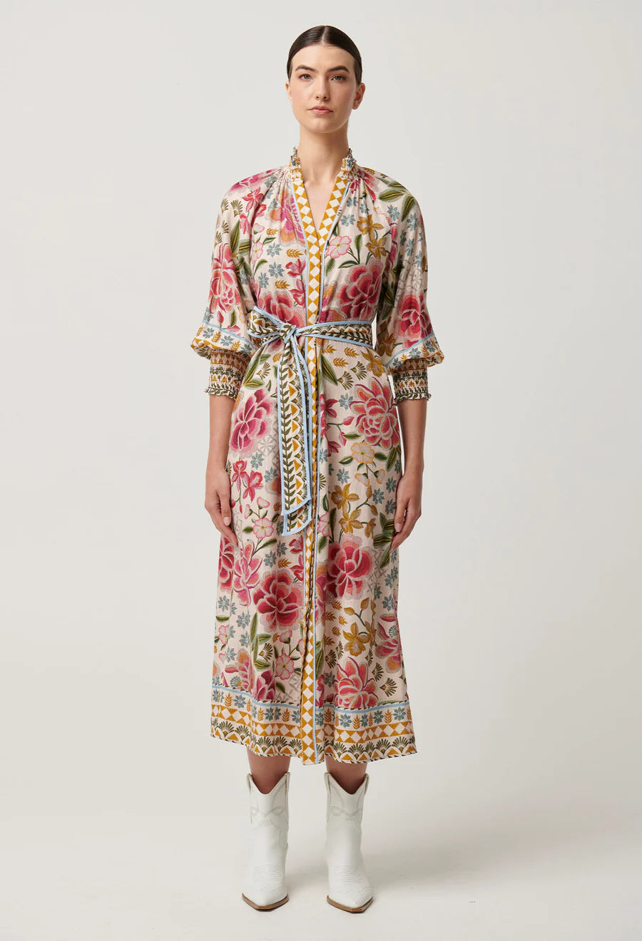 Carmen Viscose Linen Maxi Dress - Azalea Fields