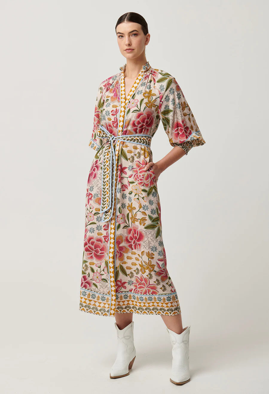 Carmen Viscose Linen Maxi Dress - Azalea Fields