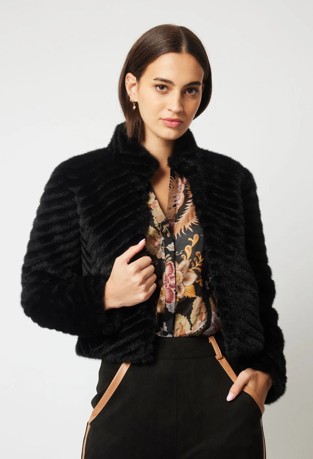 Altair Faux Fur Jacket - Black