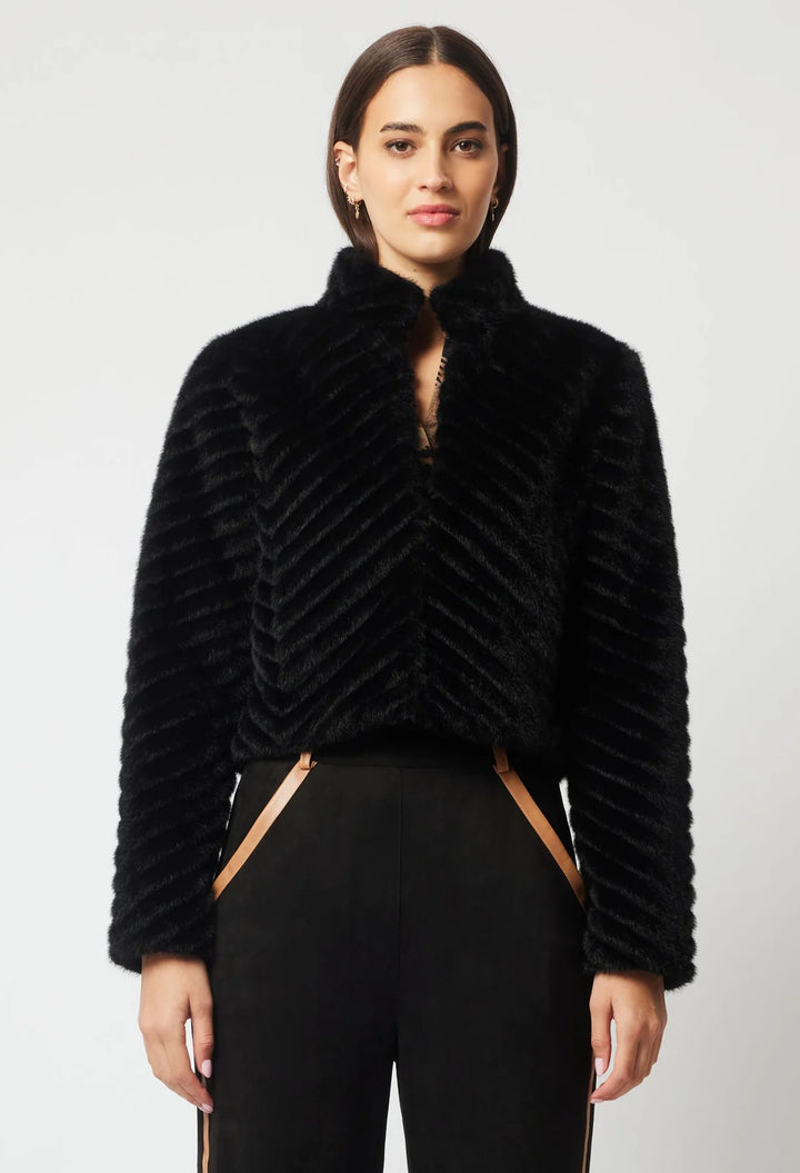 Altair Faux Fur Jacket - Black