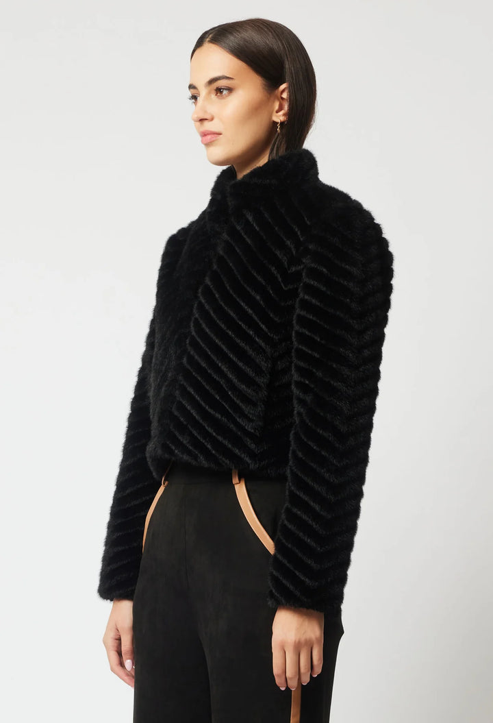 Altair Faux Fur Jacket - Black