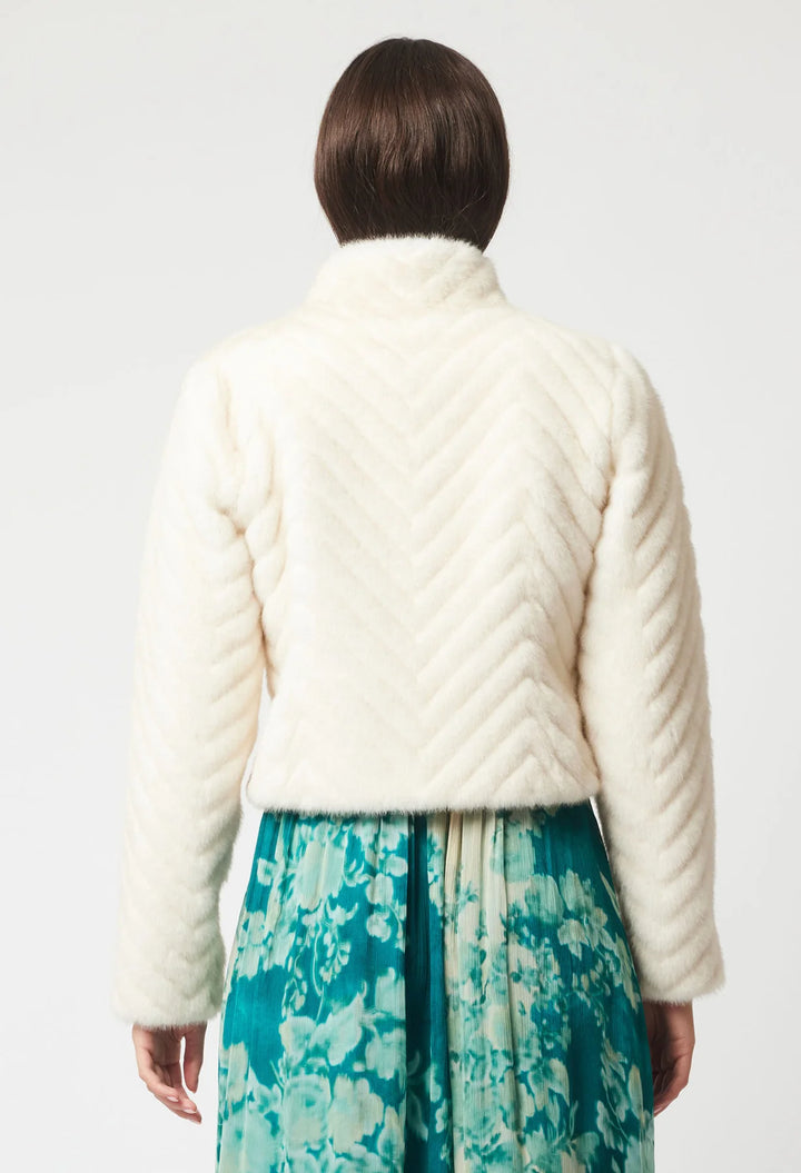 Altair Faux Fur Jacket - Porcelain