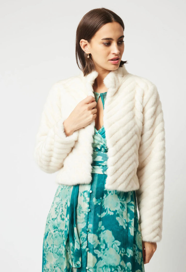 Altair Faux Fur Jacket - Porcelain