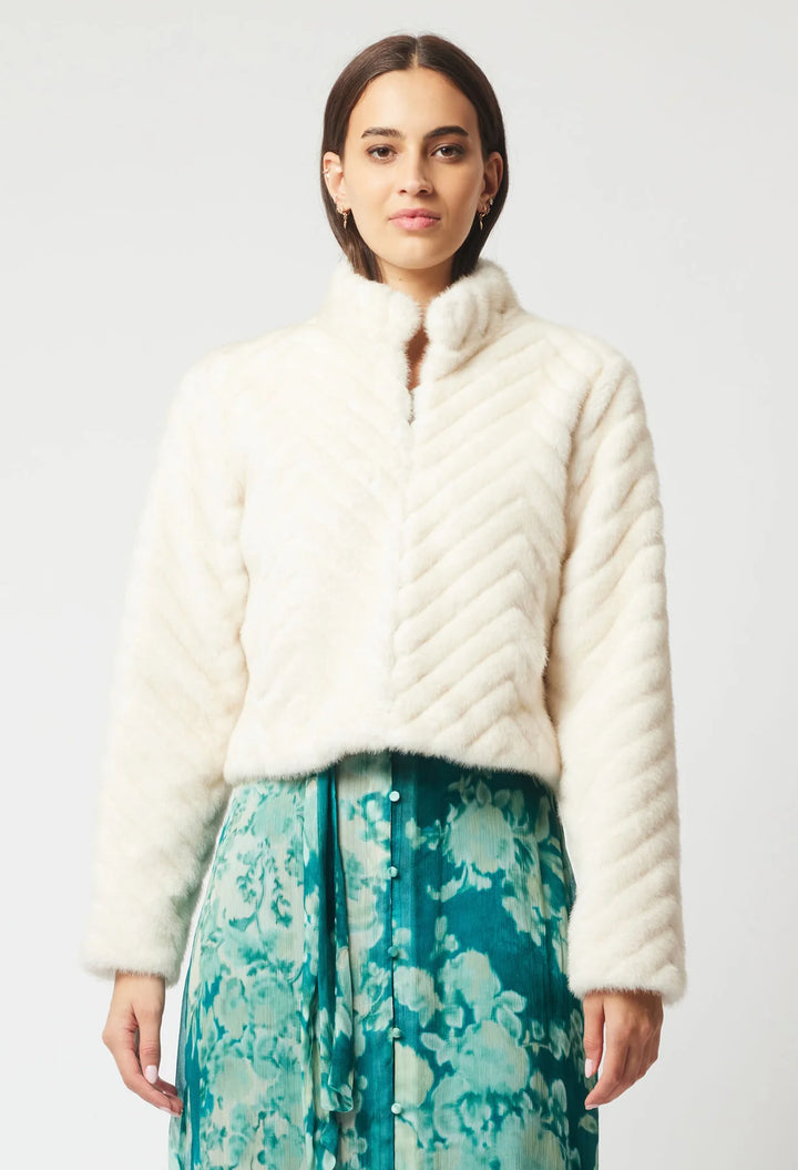 Altair Faux Fur Jacket - Porcelain