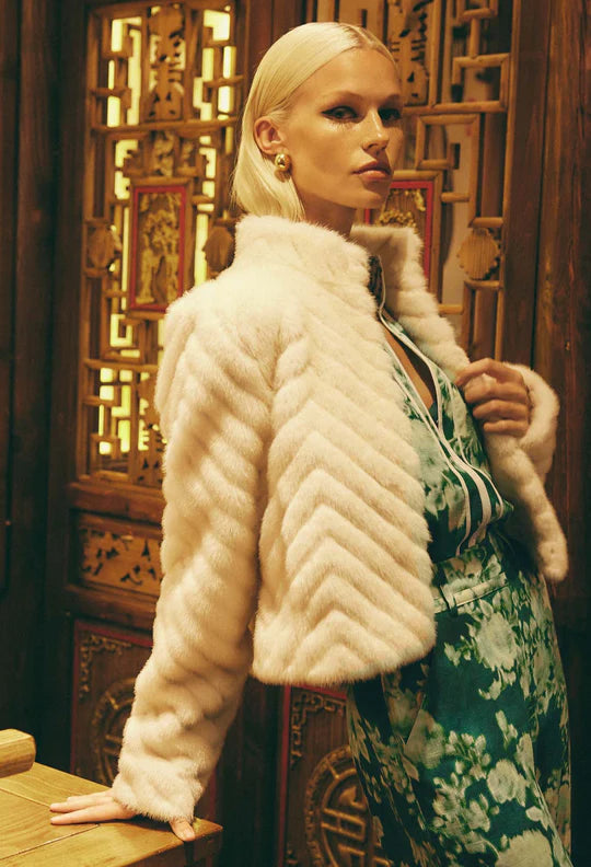 Altair Faux Fur Jacket - Porcelain