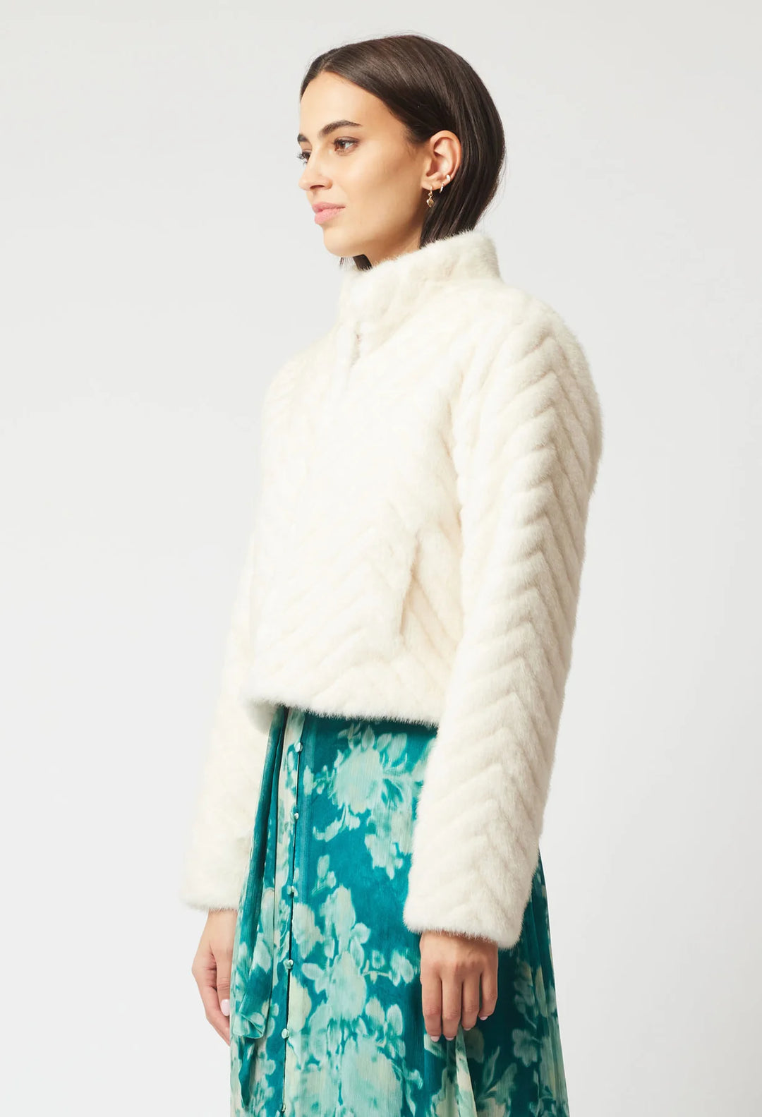 Altair Faux Fur Jacket - Porcelain