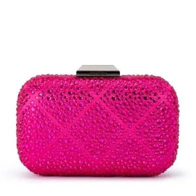 Keren Diamond Hotfix Clutch - Fuchsia