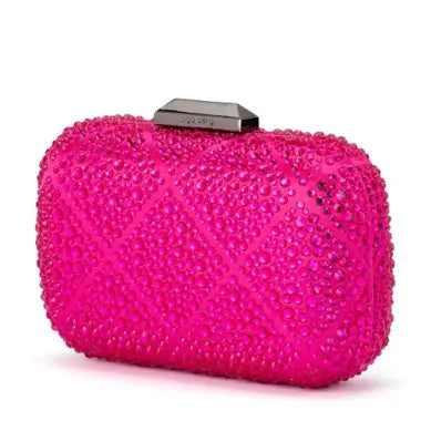 Keren Diamond Hotfix Clutch - Fuchsia