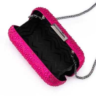 Keren Diamond Hotfix Clutch - Fuchsia