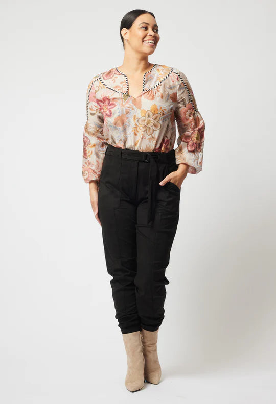 Altair Cotton Silk Top - Aries Floral