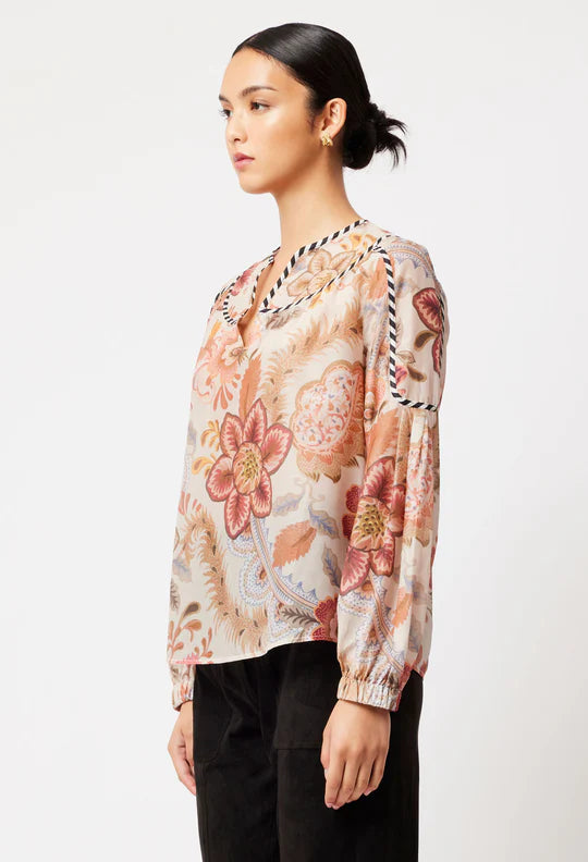 Altair Cotton Silk Top - Aries Floral